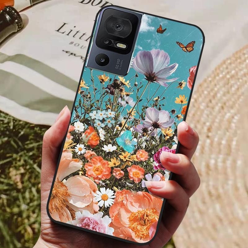 For TCL 40 SE Case 2023 Soft Black Silicone TPU Phone Back Cover for TCL 40SE Protective Capa Funda Bumper for TCL40SE Shells