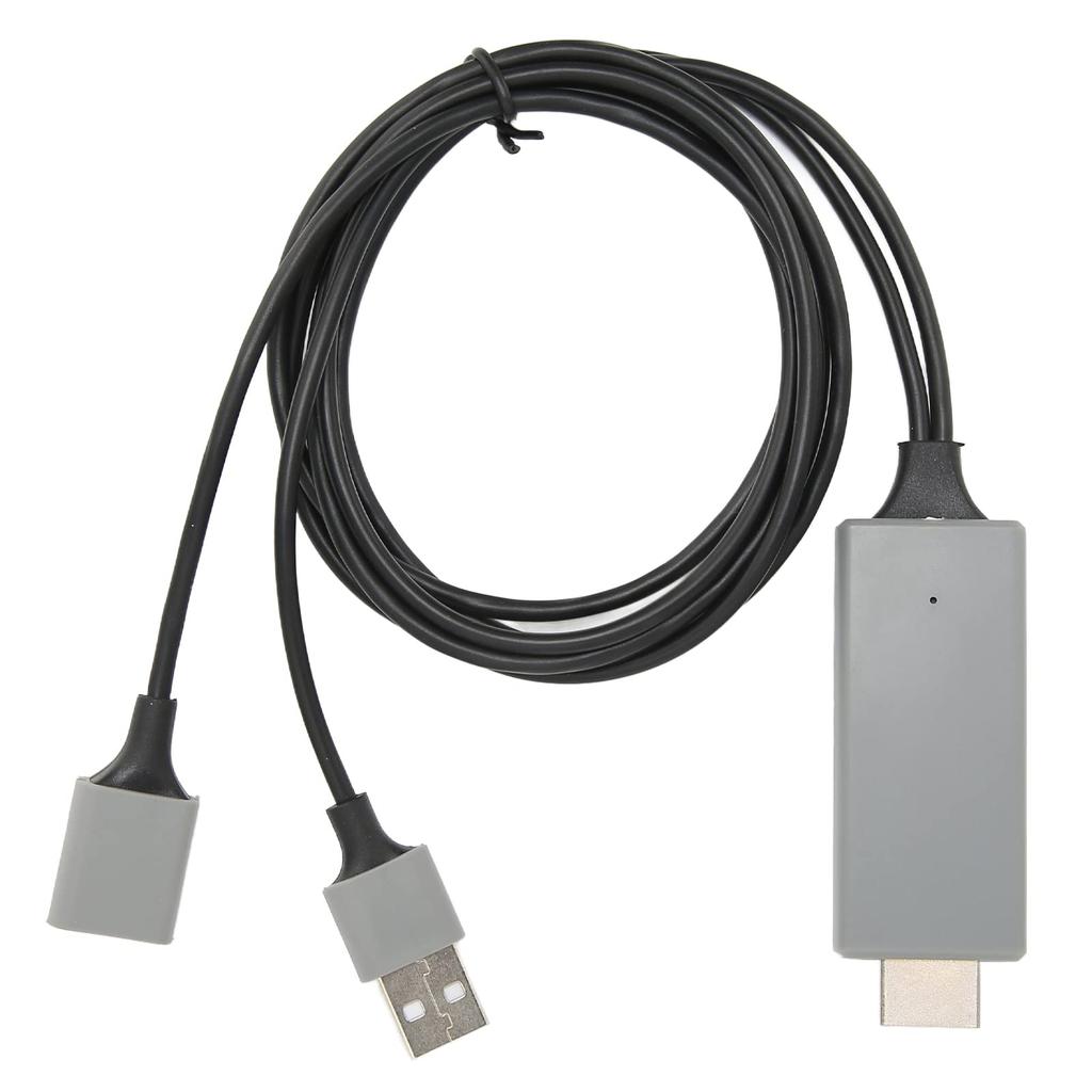 Smartphone To HDMI Projector Cable, 1080P Phone To TV Mirroring Adapter, Phone To TV Connection Cable for Android, iOS, iPhone (Black)