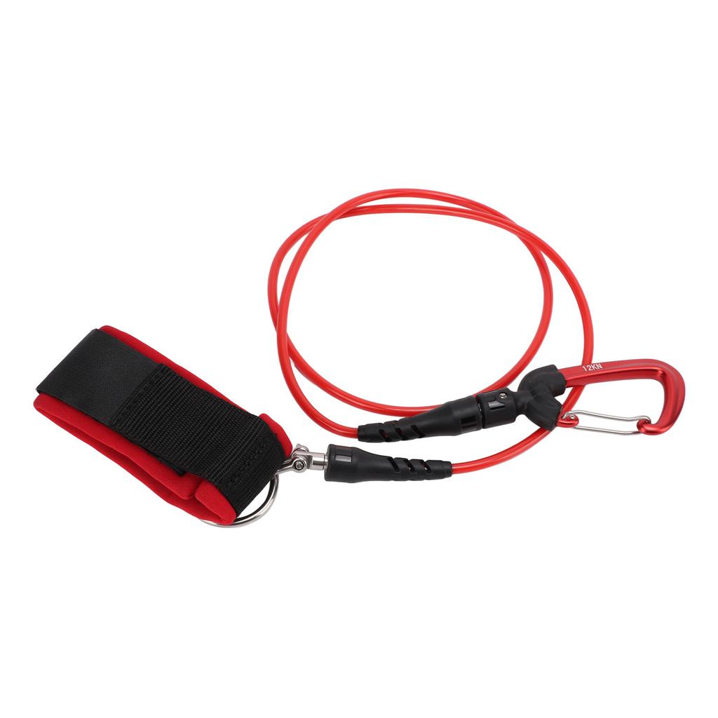 Freediving Lanyard Leash Diving Safety Rope Cable with Wristband Carabiner for Underwater SportsBlack