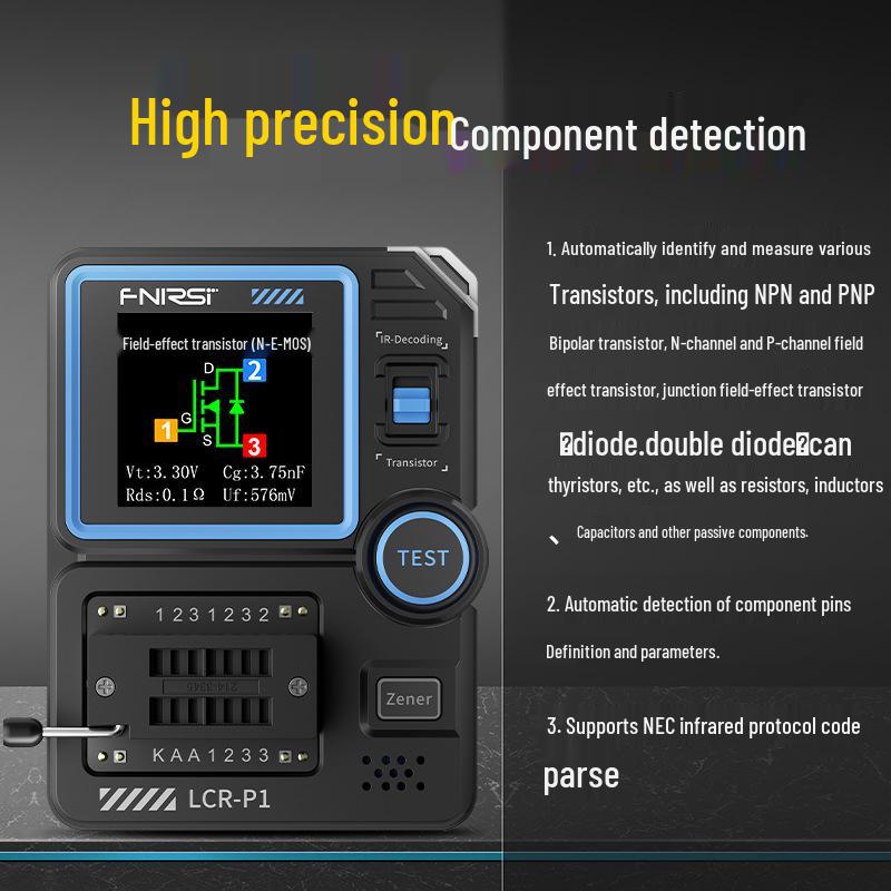 FNIRSI LCR-P1 Capacitance, Resistance, and MOSFET Tester & Triode Component Detector