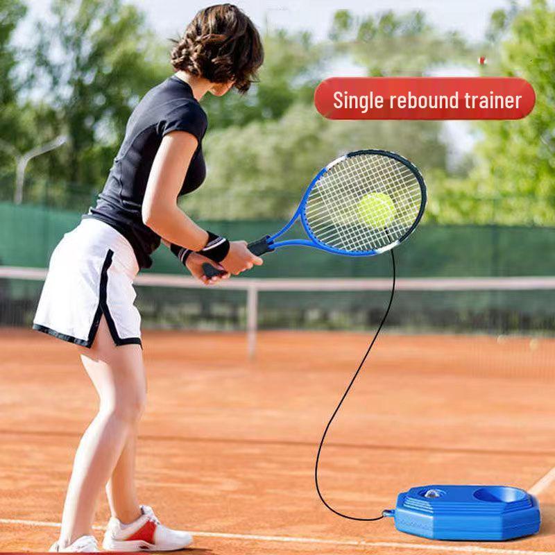 Solo Tennis Trainer Racket with Rebound Ball for Outdoor Exercise