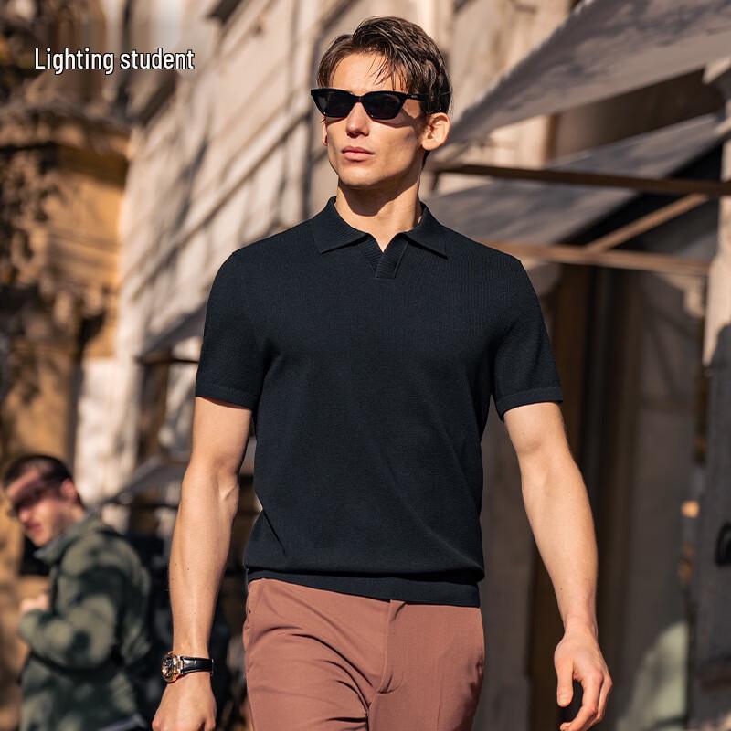 Men s Seagull Collar Knit T-Shirt L (175)