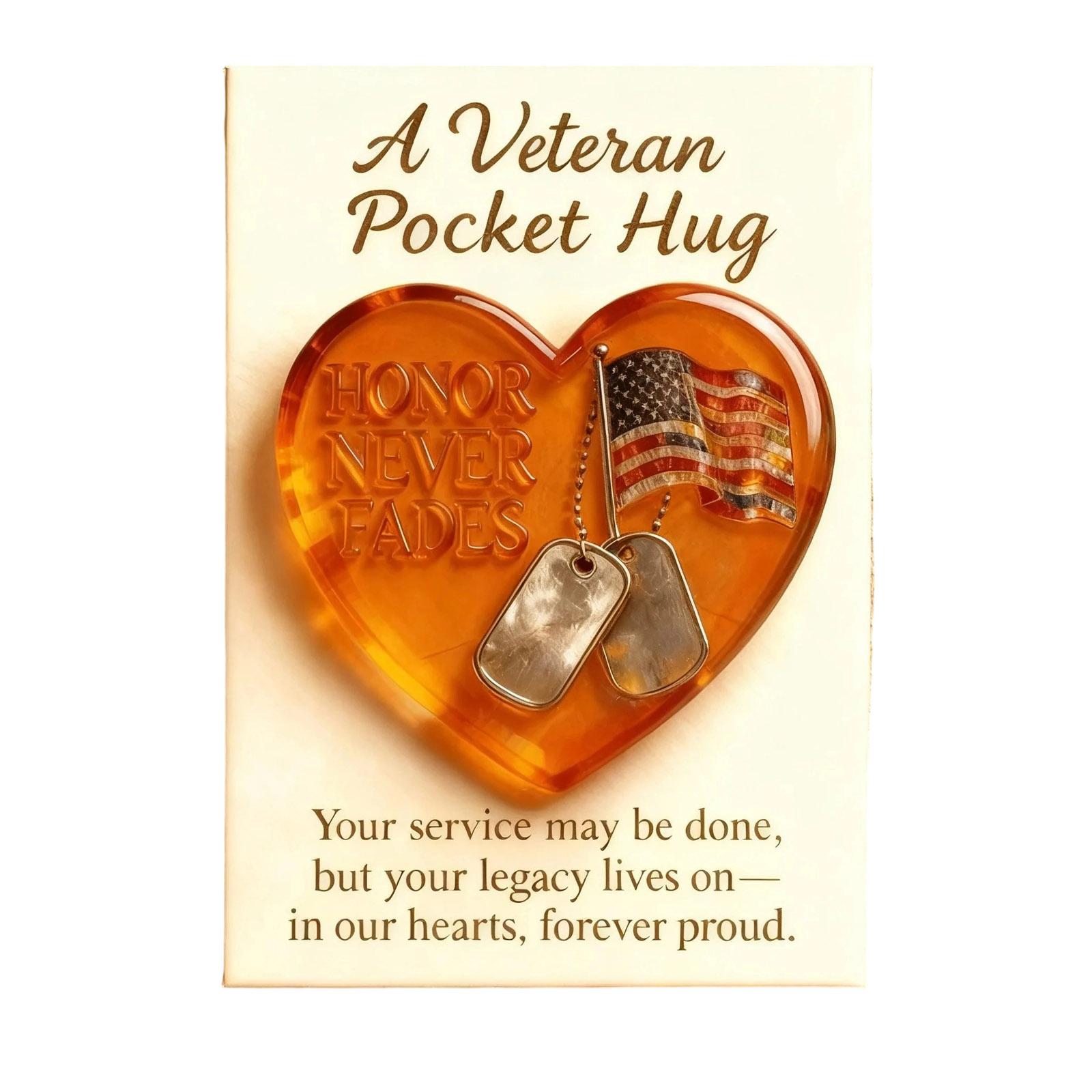 

Новый Карманный оберег для ветерана - Американская дань ветеранам, Карманный оберег в форме сердца. One Size