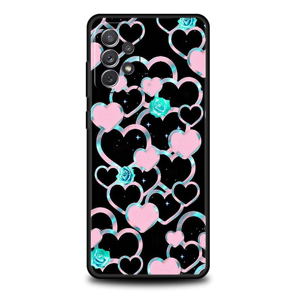 Gold Rose Love Heart Phone Case For Samsung Galaxy A17 A07 A55 A35 A25 A15 A05s A33 A31 A23 A21s A13 A41 A73 A53 A51 A71 Cover