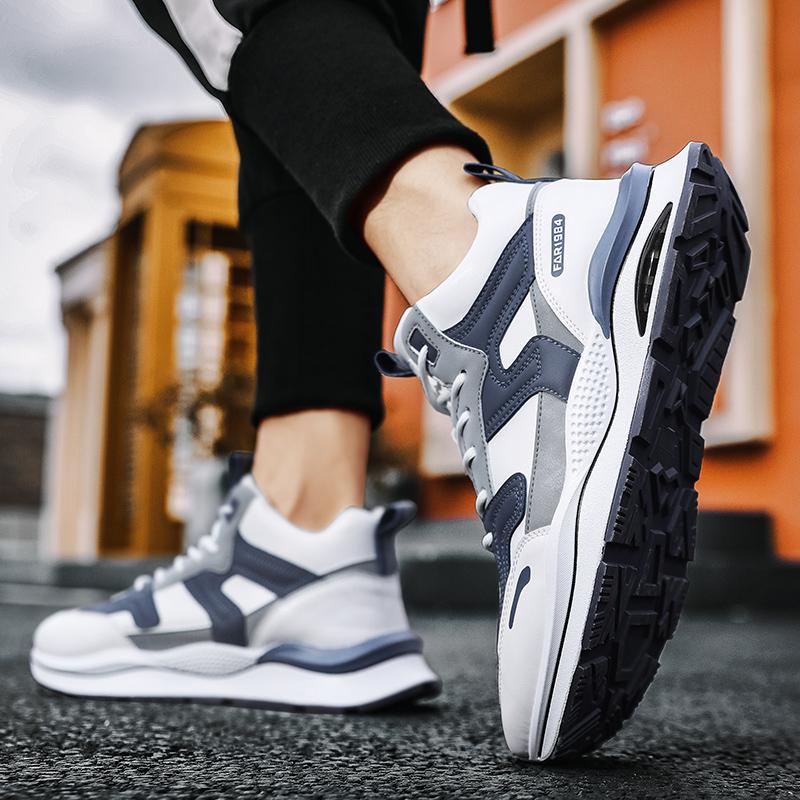 Fashion Casual Sneaker High-top Male Sneakers Shoes for Men Skateboard Thick Sole Height Increasing Sports Leisure Wear-resistant