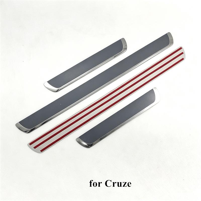 for Cruze 2009 2010 2011-2016 Stainless Sticker Door Sill Scuff Plate Guards Threshold Pedal Trim Car Accessories