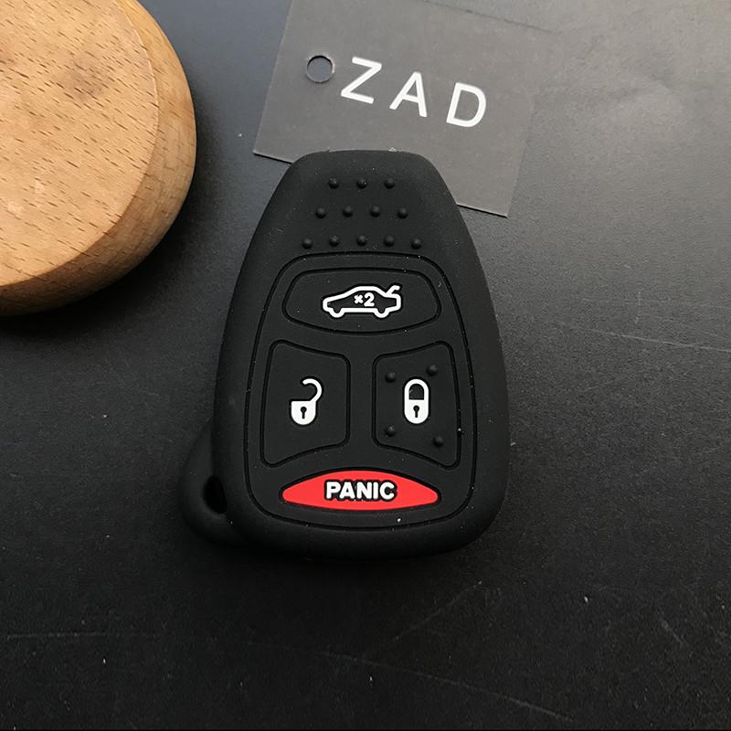 ZAD Silicone Key Cover Case Holder for JEEP Wrangler Cherokee Chrysler Liberty Pacifica Sebring Aspen Magnum Charger Protect Key