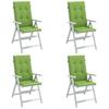 High Back Chair Cushions 4 Pcs Melange Green 120x50x4 cm Fabric