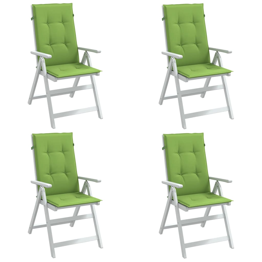High Back Chair Cushions 4 Pcs Melange Green 120x50x4 cm Fabric