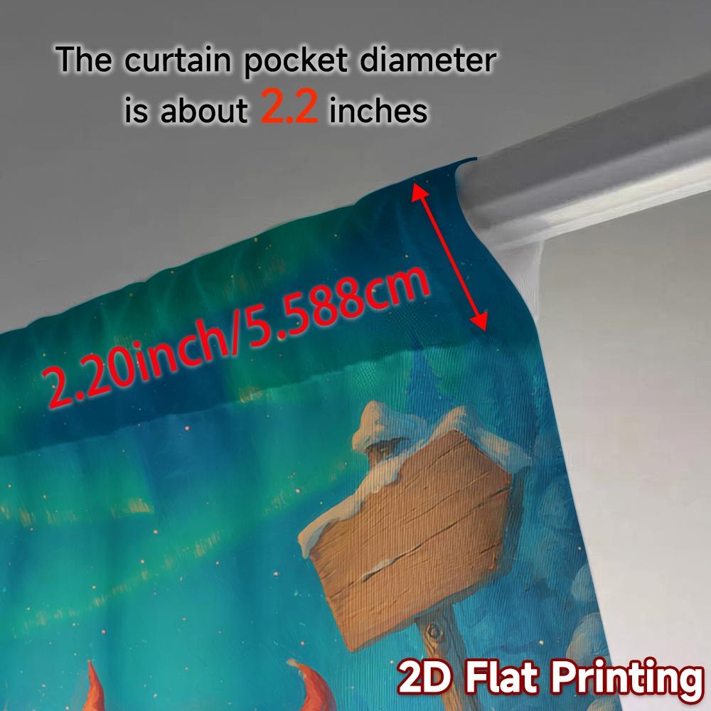 2D Flat Printing  JIT 2pcs   Curtains (Without Rod) Gnome Gathering Chic Minimalist Curtains Prints Light Filtering Curtains