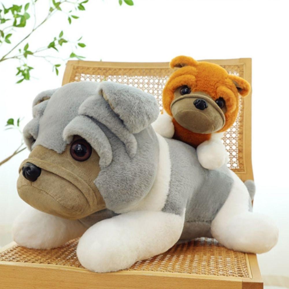 Thick Eyelids Shar Pei Dog Plush Doll Lying Animals Stuffed Toys Birthday Gifts