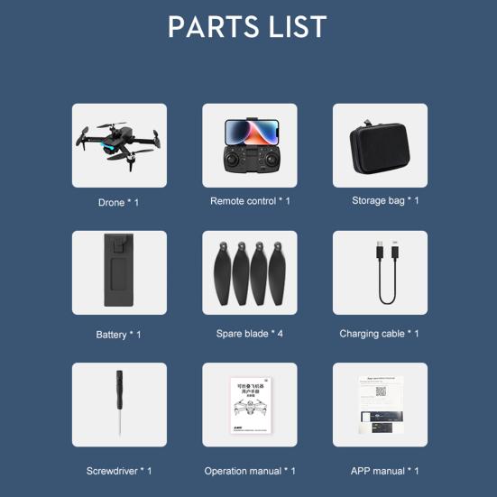 Aerial Photography Drone with 4K Dual Camera Anti-Interference 360-Degree Obstacle Avoidance Foldable Remote Control Drone