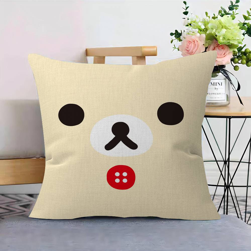 Popular Cute R-Rilakkuma Cushion Cover Polyester Sofa Cushions Decorative Throw Pillows Home Decoration Pillowcover
