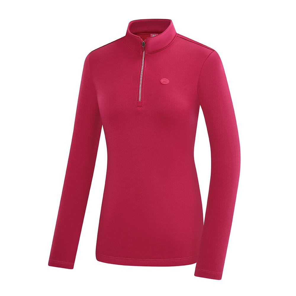 Kolon Sport Women S Long Sleeve Half-Zip Fleece-Lined T-Shirt Morina Kst0466W Magenta/105