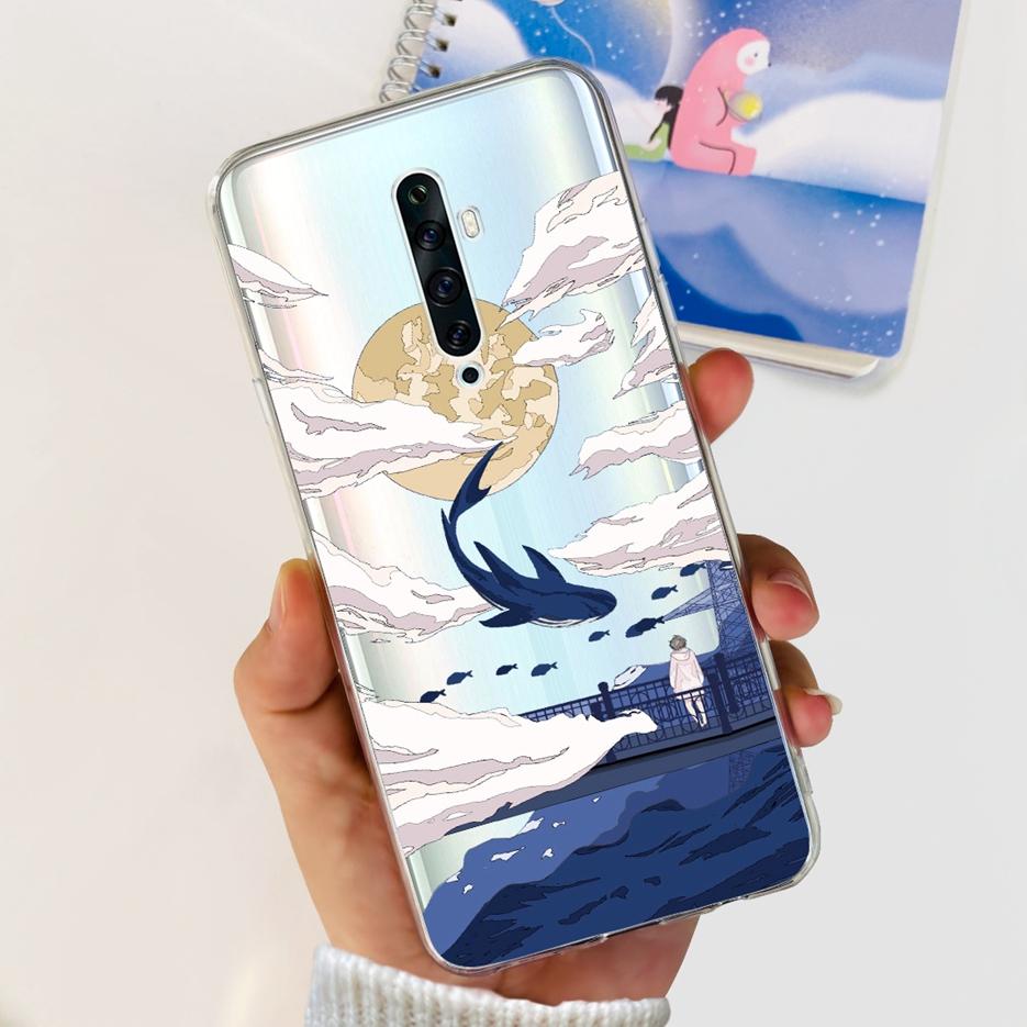 For Oppo Reno 2 2F 2Z Case Luxury Painted Cover Clear Silicone Phone Case For Oppo Reno2 F Reno 2Z Reno2 Reno2F Reno2Z Soft Bags