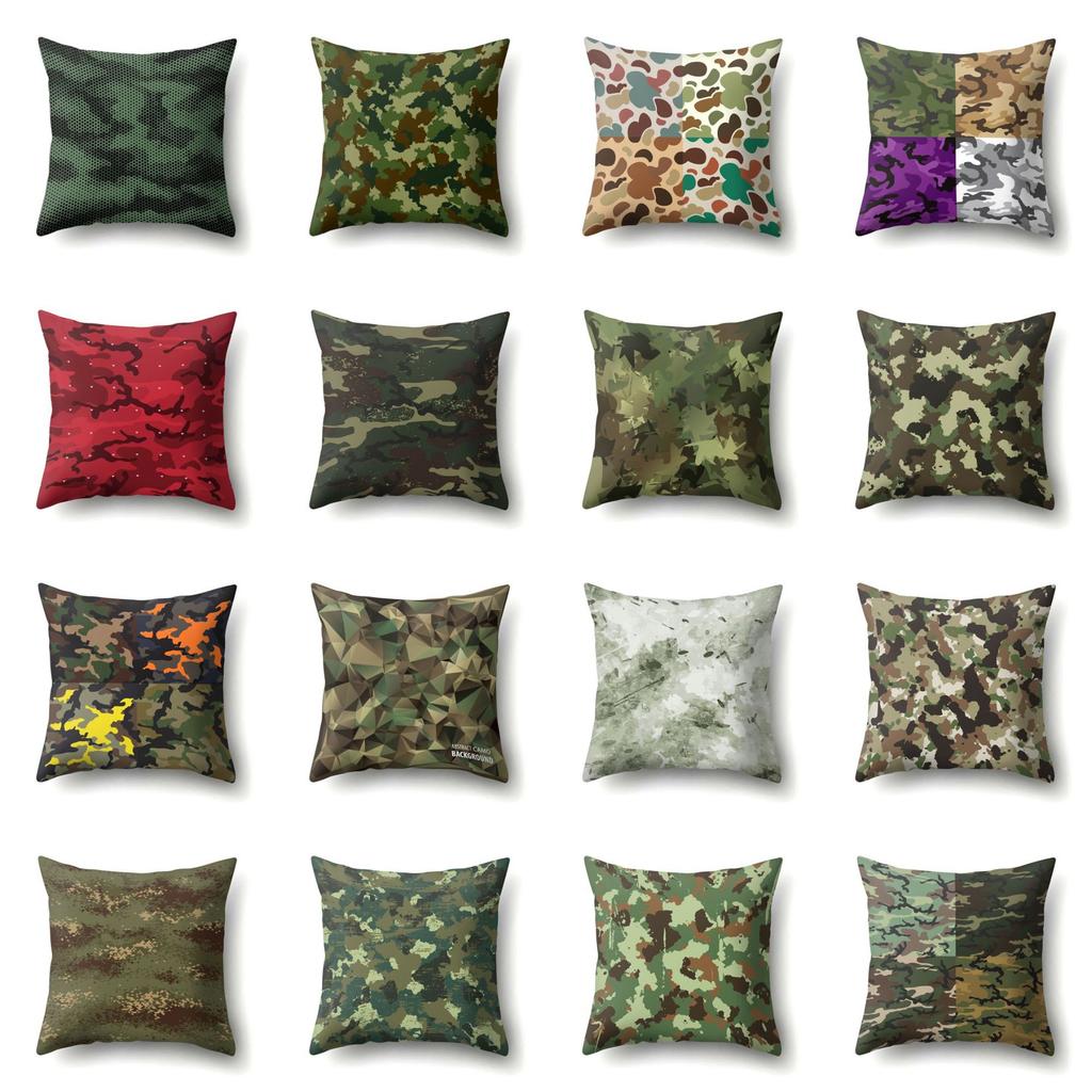 Kontorpute Putetrekk Fargerik Bølgete Kamuflasje Midjepute Kreativ Hjem Sofa Putetrekk