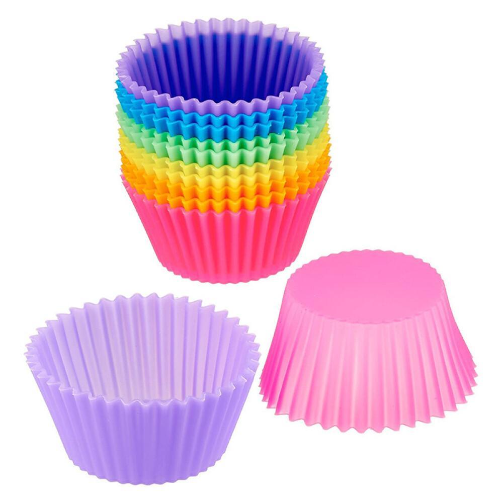 6-30pcs Reusable Silicone Cupcake Molds, Non-Stick Round Baking Cups 7x4.2x3.5cm for Easy DIY Desserts, Kitchen Gift Set