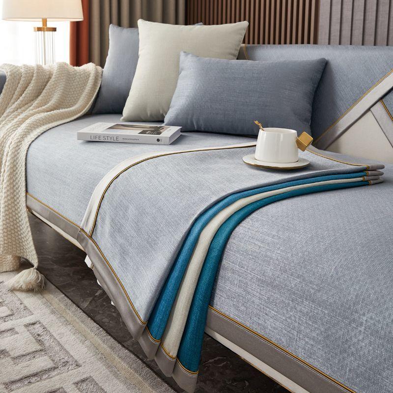 Light Luxury Sofa Cover Chenille Sofa Pad Solid Color Living Room Modern Sofa Cushion Non-Slip Cushion Armrest Covers for Home