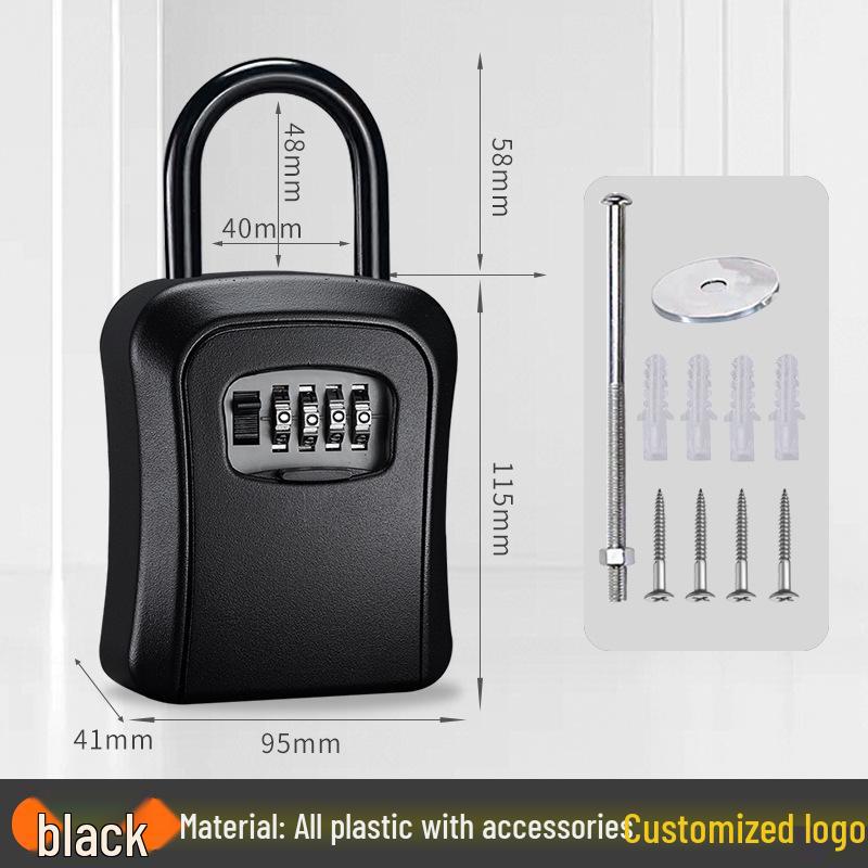 Wall-Mounted Key Lock Box for Temporary Sites with Peephole - No Drill Installation