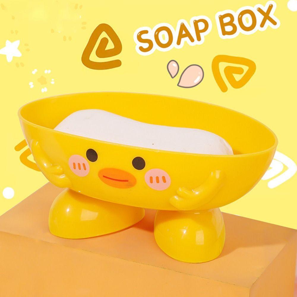 Malá žlutá kachnička Odkapávací mýdlenka Kreslený vzor Sprchové doplňky Roztomilý odkladač na mýdlo