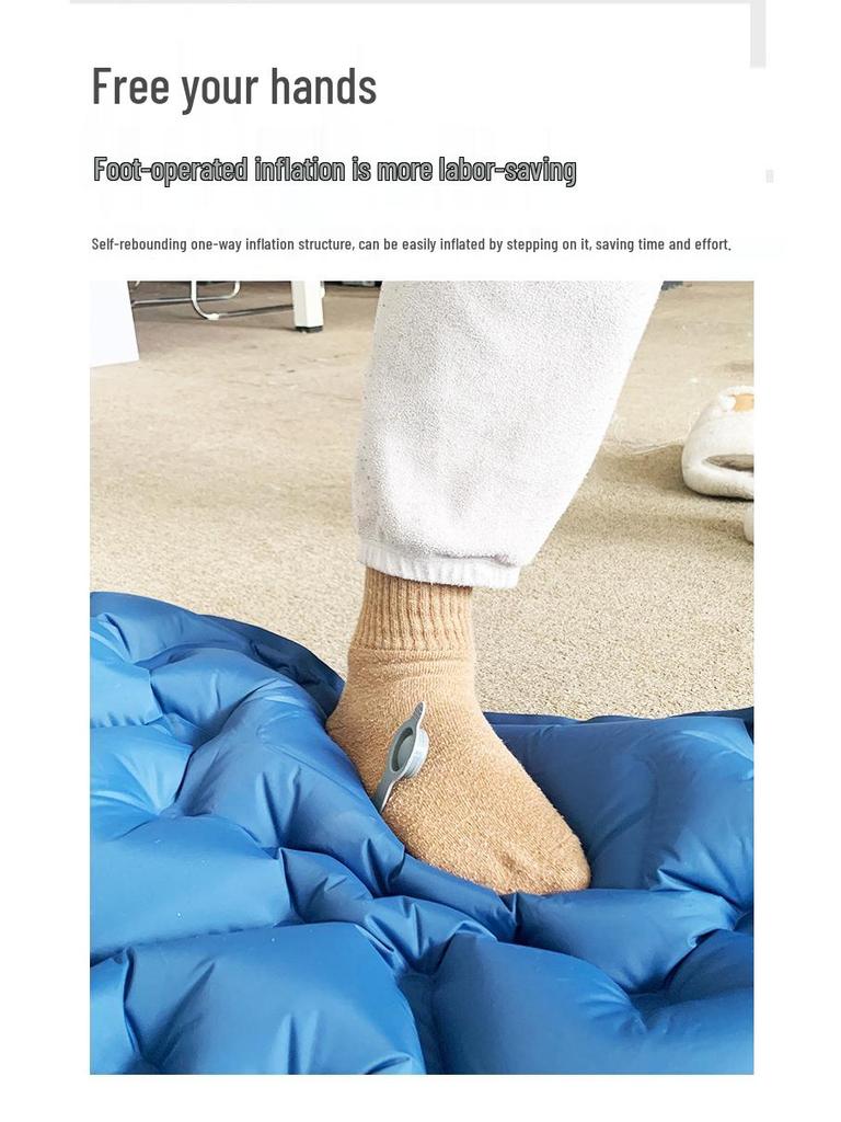 Portable Foot-Pump Inflatable Camping Mattress - Outdoor Tent Sleeping Pad