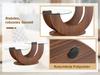 Modern Coffee Table, 2 Tempered Glass Tops, MDF Frame with Storage, Glass Coffee Table for Living Room, Walnut Look