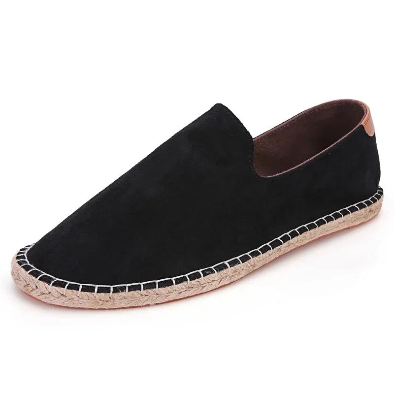 Espadrilles Women Shoes Patchwork Slip on Summer Shoes Men Loafers Breathable Canvas Shoes Jute Wrapped Shoes Unisex Outwear