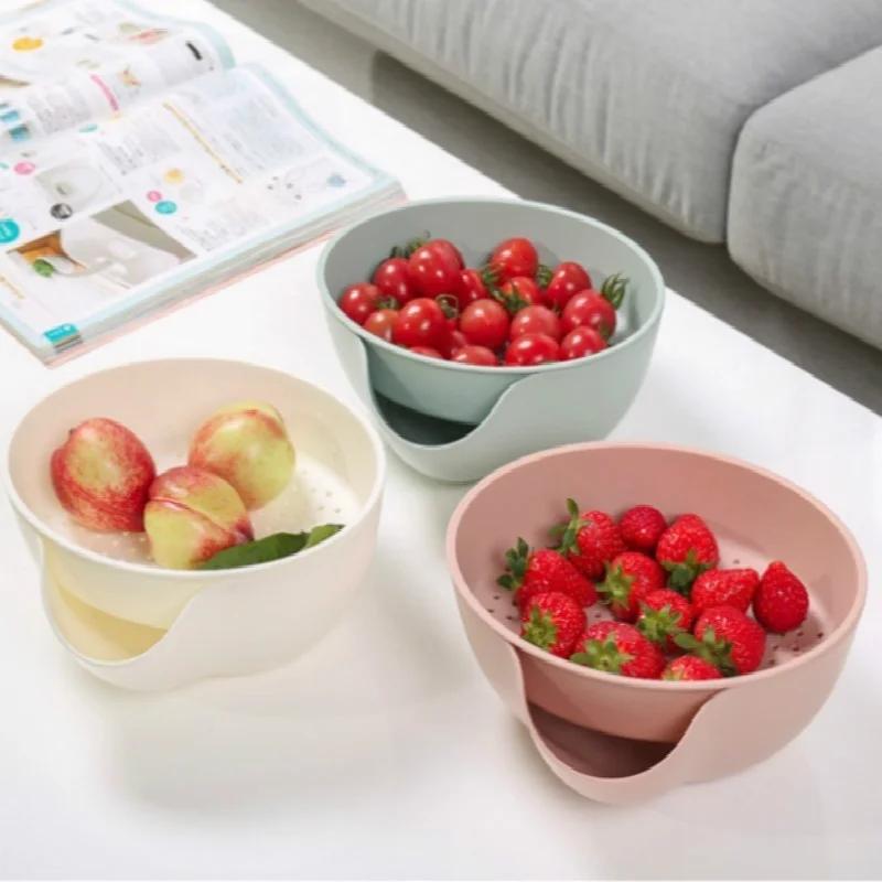 Cesto Scola Acqua Mini a Doppio Strato Multiuso per Lavare Frutta e Verdura Scolapiatti da Appendere