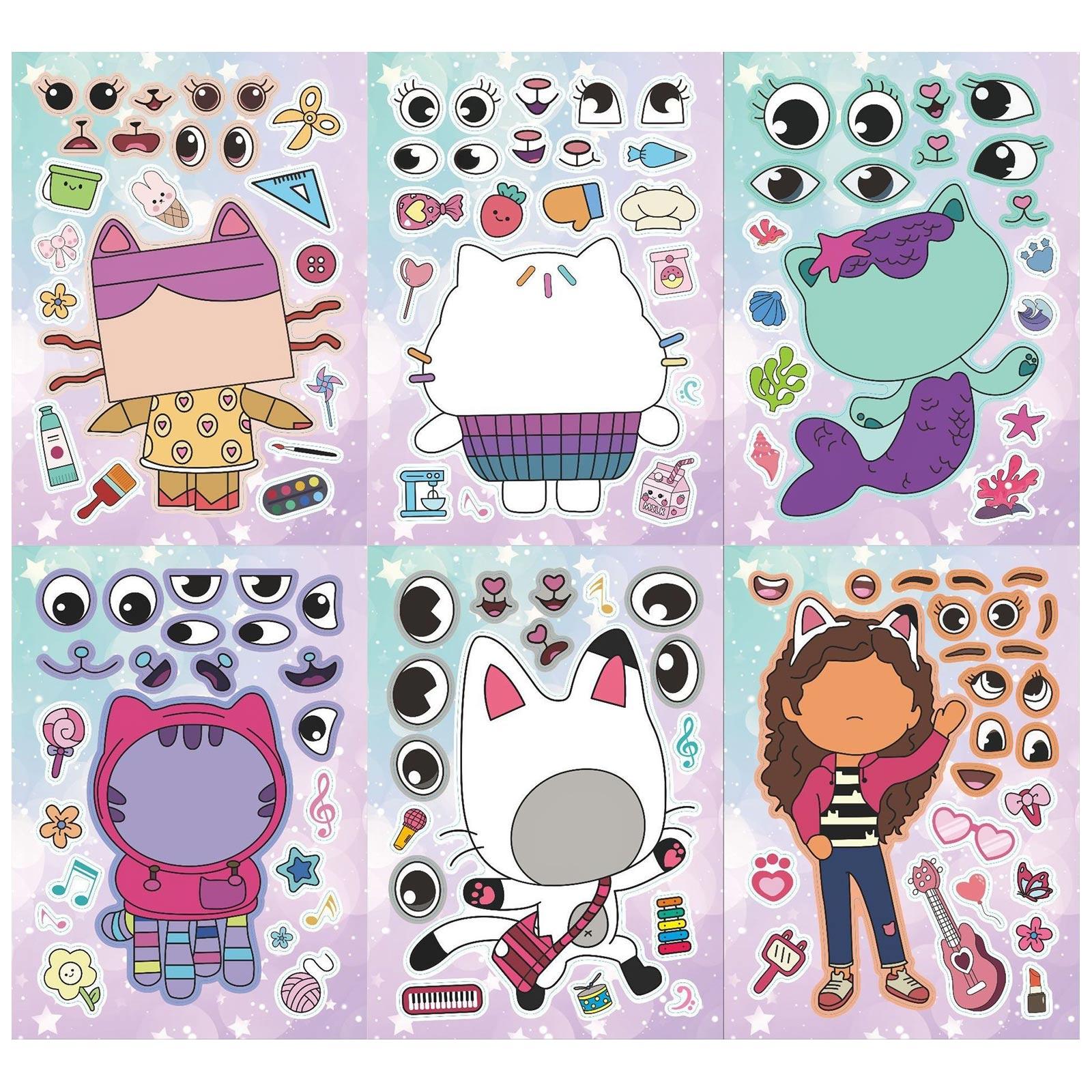 

Детские наклейки на лицо, в ассортименте с 6 персонажами (2 Каждого), Сделайте свои собственные наклейки для детей, подростков, для украшения вечеринок, в качестве награды, One Size розовый