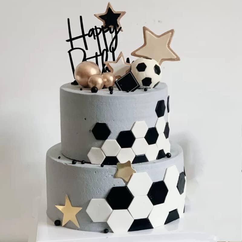 4 Sizes Soccer Pattern Cake Cookie Molds Cutters DIY Hexagon Fondant Moulds Soccer Ball Cookie Cutter Football Cake Decorations