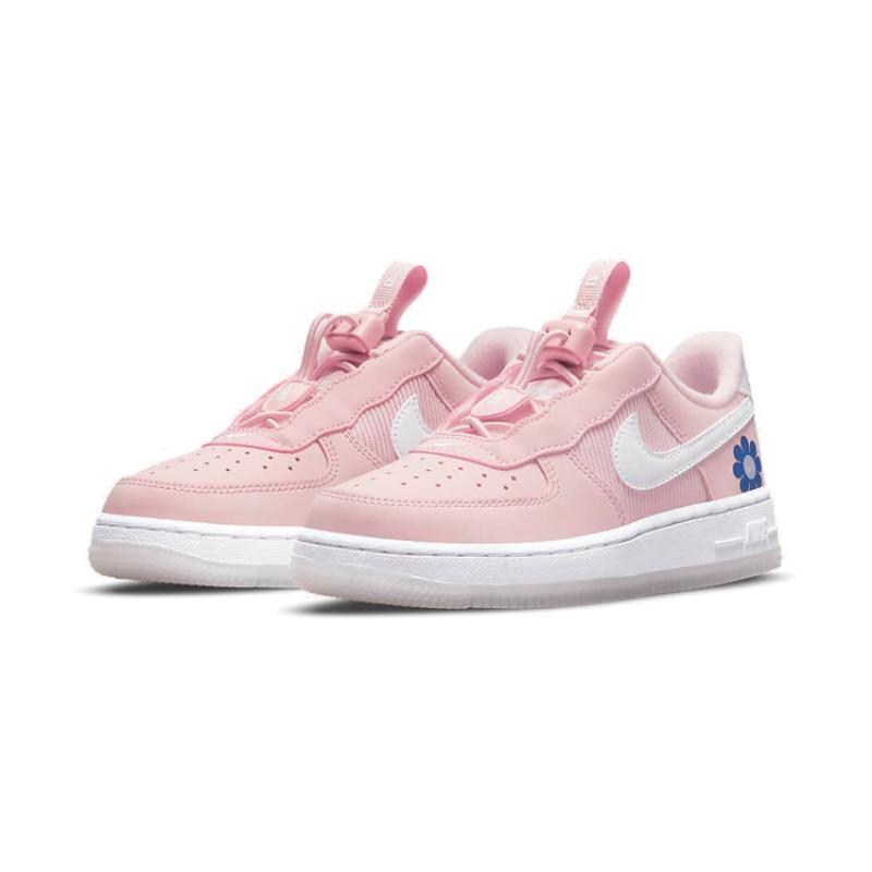 Nike Air Force 1 Toggle SE Abrasion Resistant Low Top Kids' Skateboarding Shoes Pink Flower Children Aged 3 7 Years Old Sneakers DB1814-600