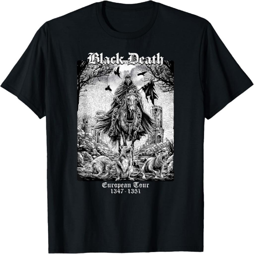 Black Death European Tour Medieval History Plague Rat T-Shirt