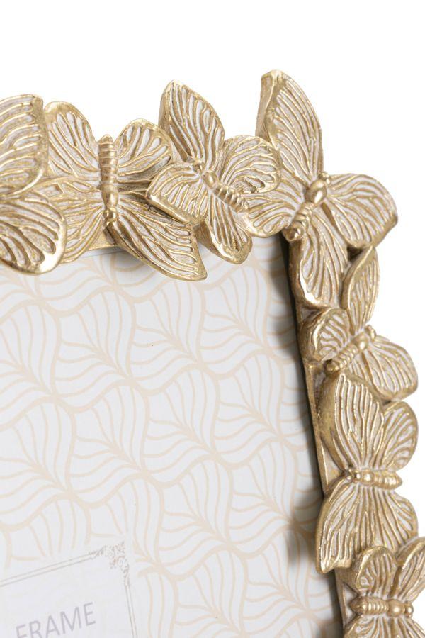 Photoframe Farfalle Glod Cm 27,5X2,6X32,5 (Inside Photo Size Cm 20X25)