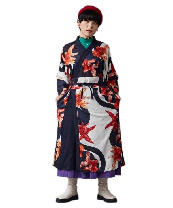 

Современное кимоно цельное Тамао x Вамоноя Японский узор Японский модерн NV KINGYO [Кая] (Shigemune 7CQ-3323 Женские