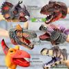 Kids' Dinosaur & Shark Hand Puppet Toy, Soft Rubber for Ages 3+ (Triceratops Design)