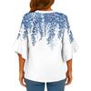 Summer Tops For Women Cute V Neck 3/4 Sleeve Blouses  Print Top Casual Shirts