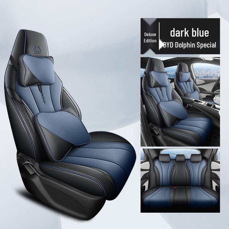 BYD Dolphin Perforated Leather Car Seat Cushion - All-Season Full Surround for Electric Cars