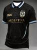 Maglietta Polo da Calcio per Tifosi Argentini Edizione 2026 - Stampa 3D - Comoda e Traspirante - Adatta Sia per Uomini che per Donne