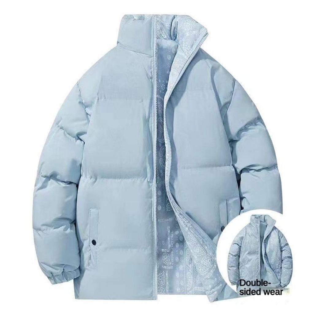 Winter Jacket Double-sided Down Cotton Jacket for Men and Women Dynamic Casual Fashion Couple Wear Stand Collar Cotton Jacket