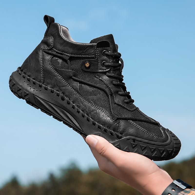 

New Sneakers Outdoor Mens Casual Ankle Boots Motorcycle Shoes Versatile Man Casual Shoes Comfortable Sports Footwear 44 чёрный