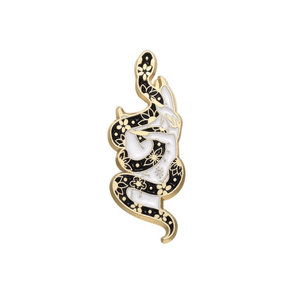 Gothic Animal Butterfly Snake Enamel Pins Sun Moon Snake Snake Lapel Pin  Jewelry Gifts