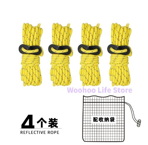 

Reflective Guy Line For Tent Camping Wind Rope With Adjuster Outdoor Canopy Guy Ropes 4mm Reflective Tent Cord Set жёлтый