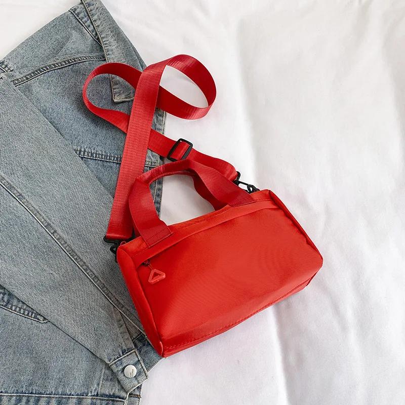 

Fashi Nyl Women s Shoulder Bags Solid Color Tote Crossbody Girls School Small Square Messenger Bag Ladies Satchels Handbags червоний