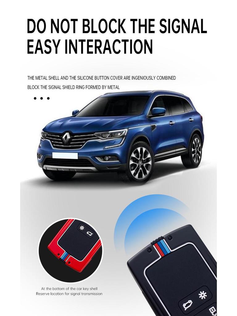 Renault Key Cover for Koleos, Captur, Fluence, Scenic, Latitude, and Megane - Remote Control Card Shell.
