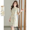 New Chinese Style Stand Collar Knot Button Dress