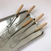 Useful Mini Egg Whisk Wooden Handle Manual Egg Beater Stainless Steel Egg Beater  Cooking