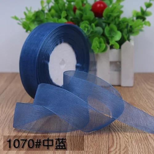 50yards 25mm Organza Chiffon Ribbons Wedding Party Decoration Handmade Ribbon Gift Wrapping Hair Hat Bows DIY Cloth Accessory