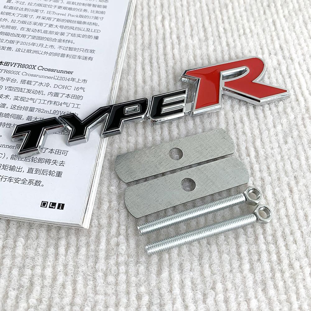 3D-Metall-Emblem für den vorderen Kühlergrill des Autos, R-Typ, Aufkleber mit Logo für Honda CIVIC FD2 FD FA 5 Mugen
