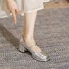 Fashion New High Heel Leather Shoes Shallow Mouth Sexy Pump Sandals Ladies Mary Jane 2025 Spring Crossdressers