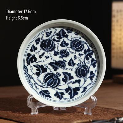 Vintage Blue & White Ceramic Teapot Tray